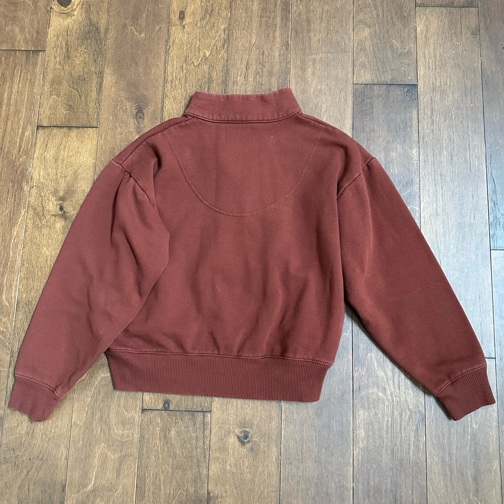 Women’s Rust Half-Zip Sweater - Picture 2 of 3